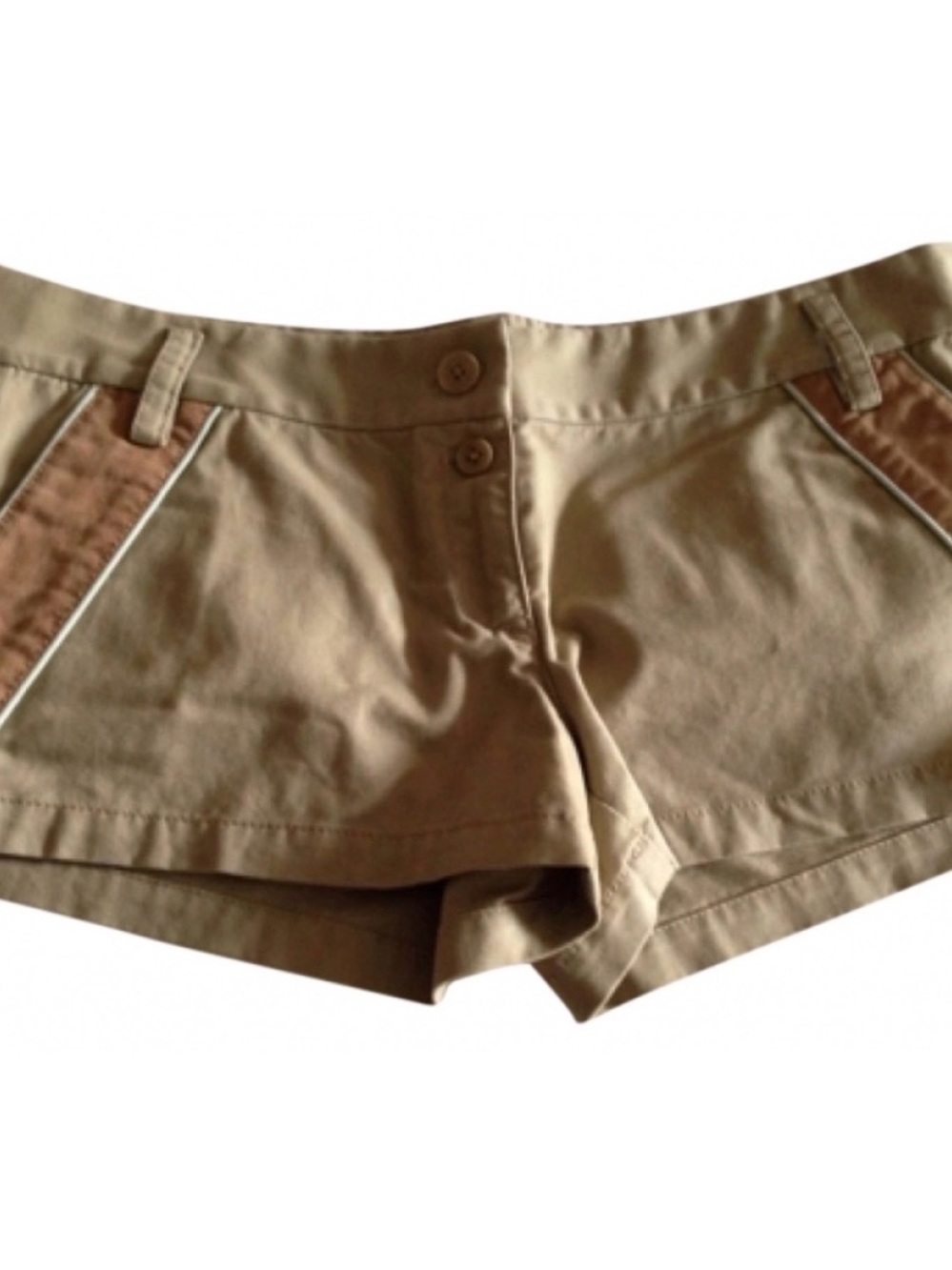 Juicy Couture Tan Khaki Shorts with Brown Pocket Trim 6
